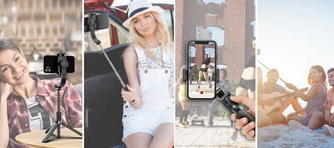 3-In-1 Gimbal Camera Stabilizer For Phone - iPhone And Android