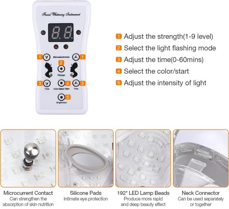 7 Colors LED Photon Light Mask For Face And Neck