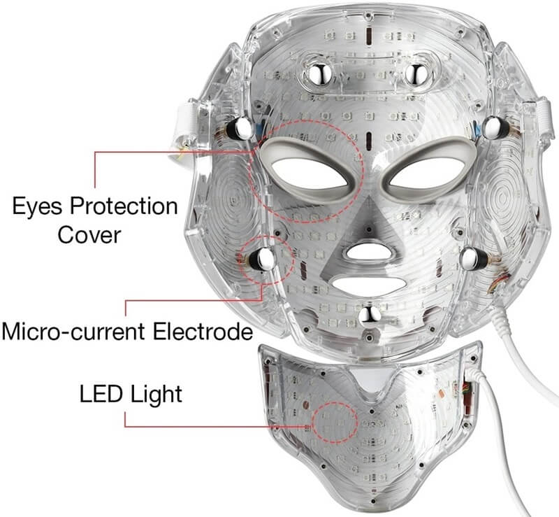 7 Colors LED Photon Light Mask For Face And Neck