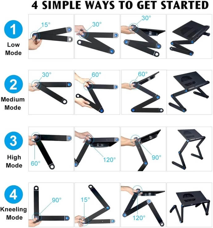 Adjustable Portable Laptop Stand For Desk And Bed