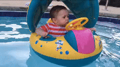 Baby Kids Swim Float With Sunshade Canopy