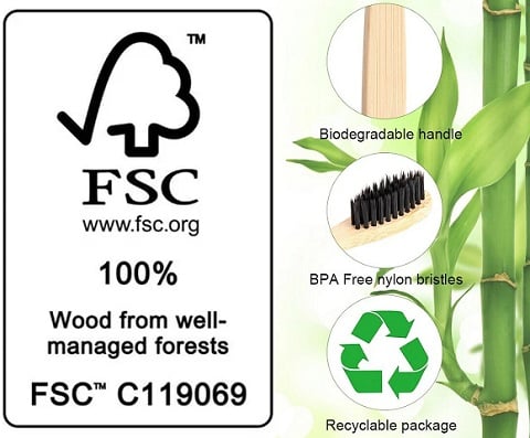 Biodegradable Eco-Friendly Natural Bamboo Toothbrush - Soft Bristle