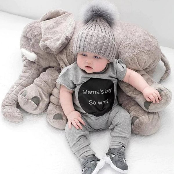 Elephant Stuffed Animal - Infant Soft Cuddly Plush Toy & Baby Cuddle Doll Pillow