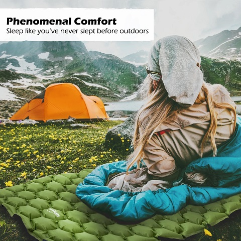 Camping Sleeping Mat & Mattress Pad For Backpacking - Inflatable & Ultralight