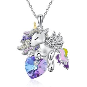 Crystal Rainbow Flying Unicorn Jewelry
