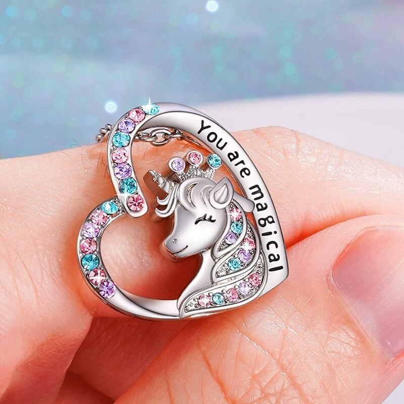 Magical Heart Pendant Unicorn Jewelry