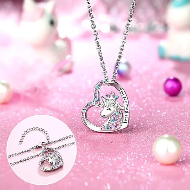 Magical Heart Pendant Unicorn Jewelry