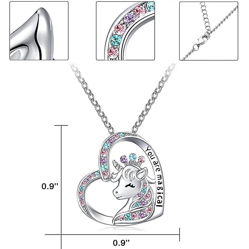 Magical Heart Pendant Unicorn Jewelry