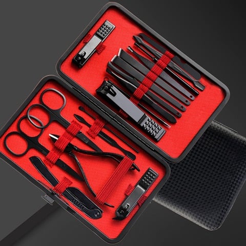 Manicure Pedicure Kit For Men And Women - 18 Pcs Nail Clipper Grooming Tool Set