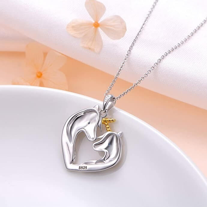 Mother Child Forever Unicorn Necklace