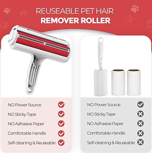 Pet Hair Remover Roller - Dog Cat Fur Toll For Furniture & Carpet