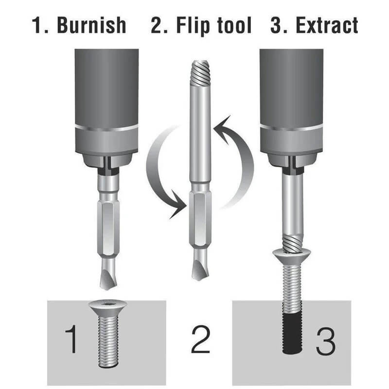 Set Of 4 Damaged Screw Extractor