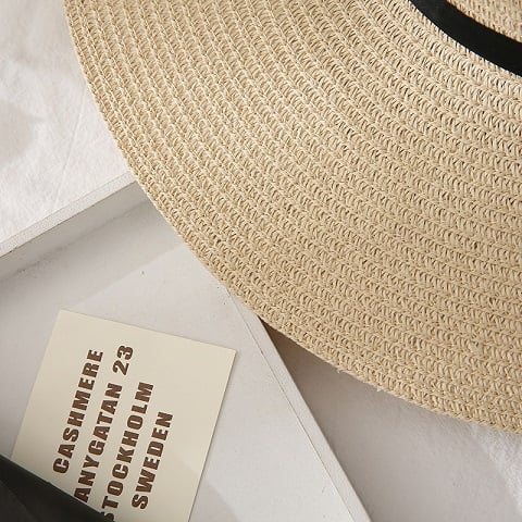UPF 50 Summer Beach Visor Protection Straw Floppy Sun Hat For Women