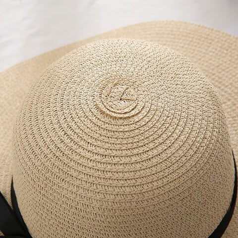 UPF 50 Summer Beach Visor Protection Straw Floppy Sun Hat For Women
