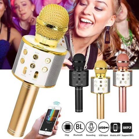Karaoke Speaker With Microphone - Bluetooth & Wireless Singing Machine Mic