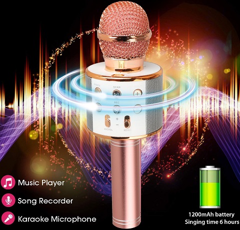 Karaoke Speaker With Microphone - Bluetooth & Wireless Singing Machine Mic