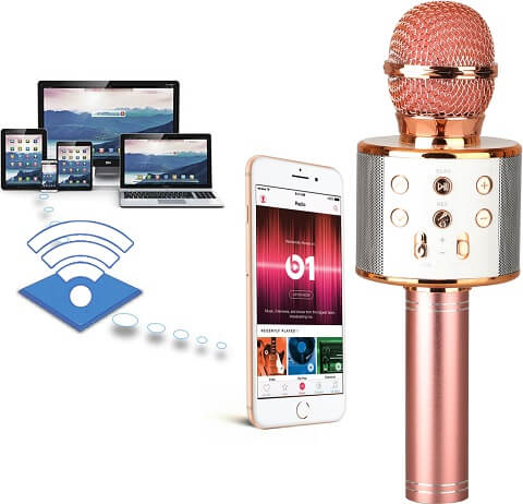 Karaoke Speaker With Microphone - Bluetooth & Wireless Singing Machine Mic