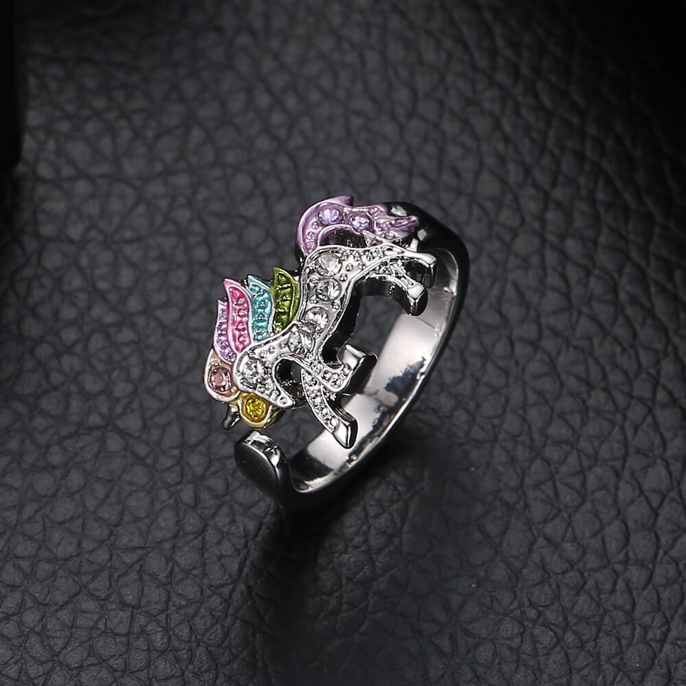 Crystal Rainbow Unicorn Ring